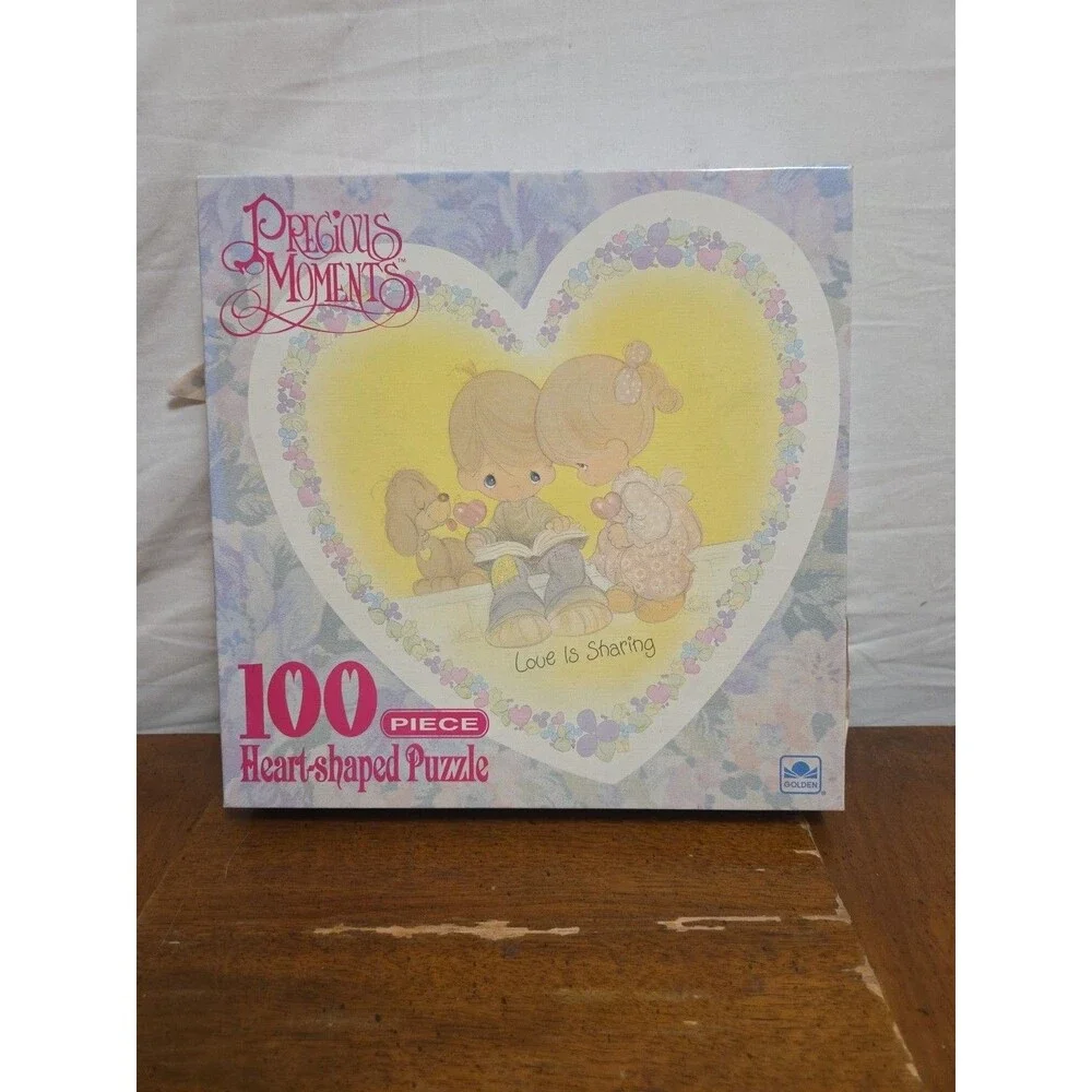 Precious Moments 100 Piece Heart Shaped Jigsaw Puzzle Love is Sharing Complete